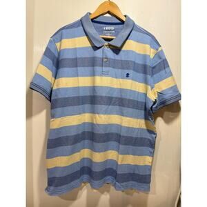 Izod Advantage Performance blue yellow striped polo size XXL